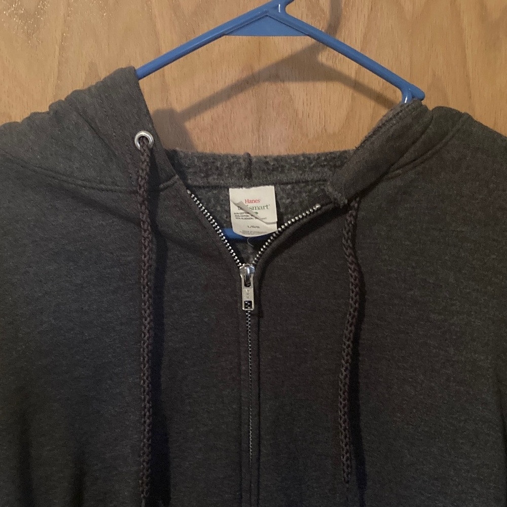 Hanes Men's Charcoal Zip-Up Sweater